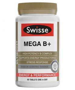 Swisse B族维生素片 抗氧化减疲劳 60粒 Mega B+