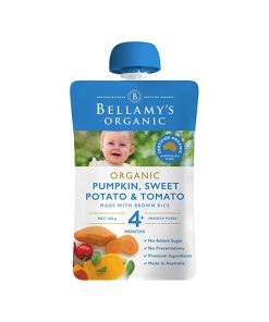 Bellamy贝拉米 婴儿辅食4+ 有机南瓜、甘薯、番茄烩饭 120克