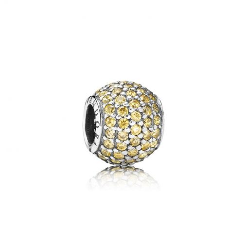 Pandora潘多拉 791051FCZ 梦幻金PAVÉ密镶串饰 Gold Pavé Ball Charm[Retired]