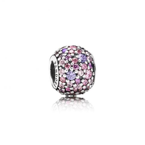 Pandora潘多拉 791261ACZMX 粉色混搭PAVÉ密镶串饰 Pink & Purple Pavé Ball Silver Charm[Retired]