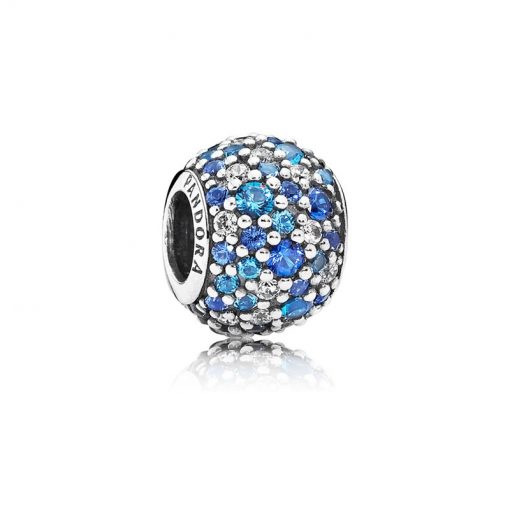 Pandora潘多拉 791261NSBMX 天空蓝色PAVÉ密镶串饰 Sky Mosaic Pavé Ball Charm[Retired]