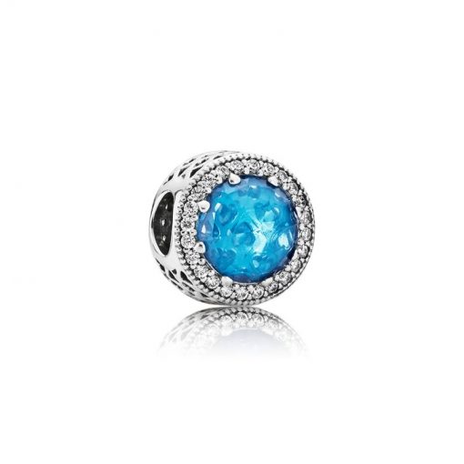 Pandora潘多拉 791725NBS 天蓝色闪耀的心Sky Blue Radiant Hearts PANDORA Charm