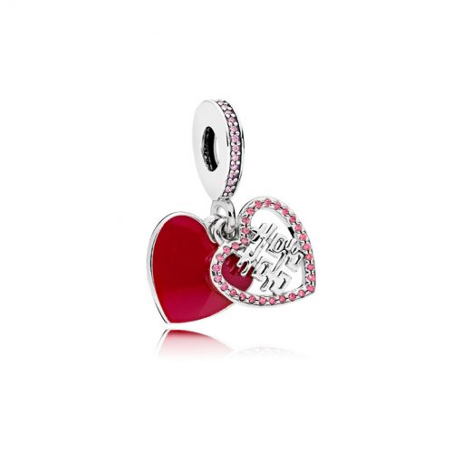 Pandora潘多拉 796590EN151 双喜临门 Double Happiness Heart Hanging Charm