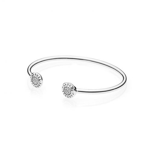Pandora潘多拉 590528CZ 全新经典开口式手镯 Signature Open Bangle