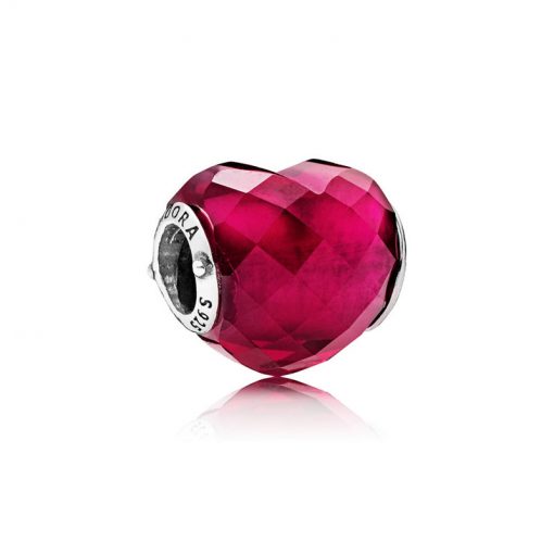Pandora潘多拉 796563NFR 紫红色爱心 Shape of Love Charm