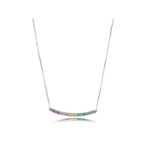 Pandora潘多拉 397079CFPMX 缤纷爱的弧线项链 Rainbow Arcs of Love Necklace