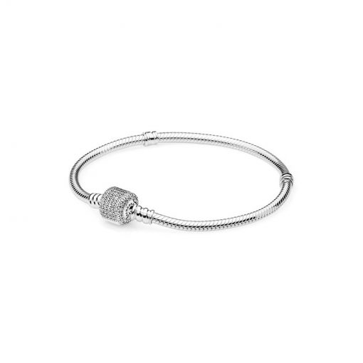Pandora潘多拉 590723CZ 经典密镶扣银手链 Moments Pavé Silver Bracelet