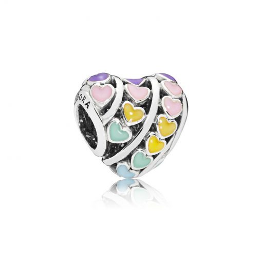 Pandora潘多拉 797019ENMX 缤纷爱心串饰 Rainbow Hearts Charm