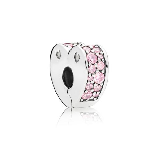 Pandora潘多拉 797020PCZ 粉色爱的弧线固定夹 Pink Arcs of Love Spacer Clip