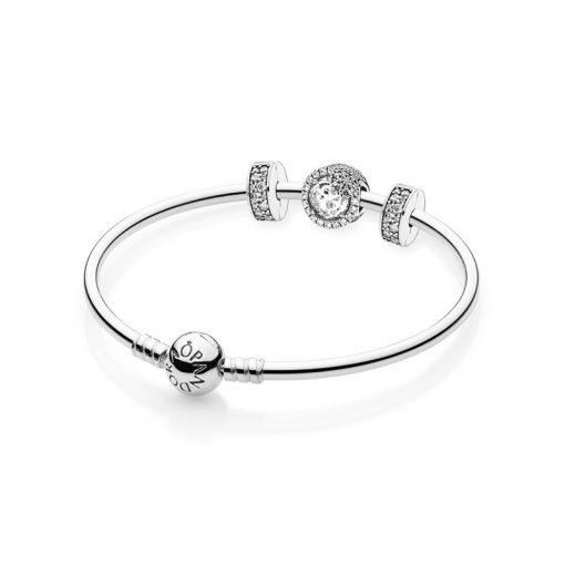 Pandora潘多拉 RAU0359 闪亮雪花手镯套装 Dazzling Snowflake Bangle Set 手镯*1 串饰*3