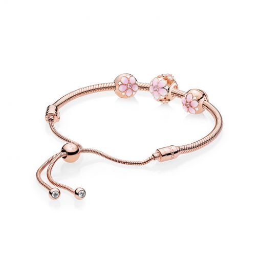 Pandora潘多拉 RAU0412 Rose玫瑰木兰花滑动手链绳套装 Rose Magnolia Bracelet Gift Set