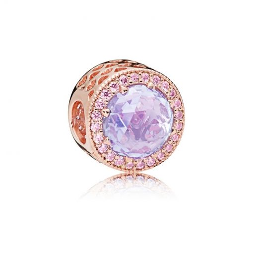 Pandora潘多拉 781725LCZ 薰衣草闪亮的心串饰 PANDORA Rose Lavender Radiant Hearts Charm