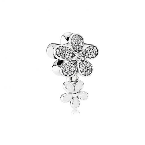 Pandora潘多拉 792098CZ 双色炫目雏菊串饰 Dazzling Daisy Duo Charm