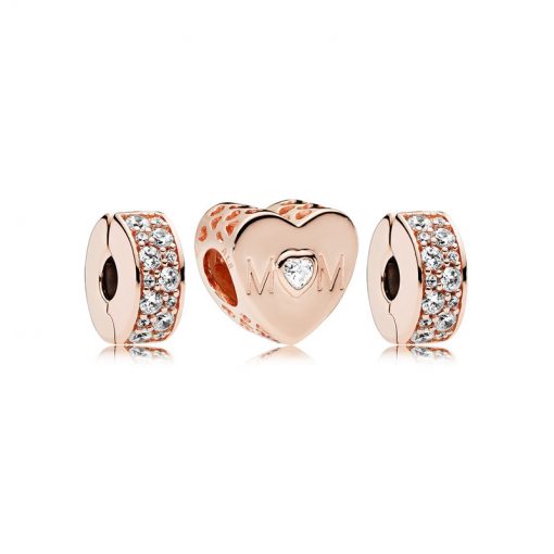 Pandora潘多拉 RAU0440 母亲心扉串饰套装 Rose Mother Heart Charm Pack