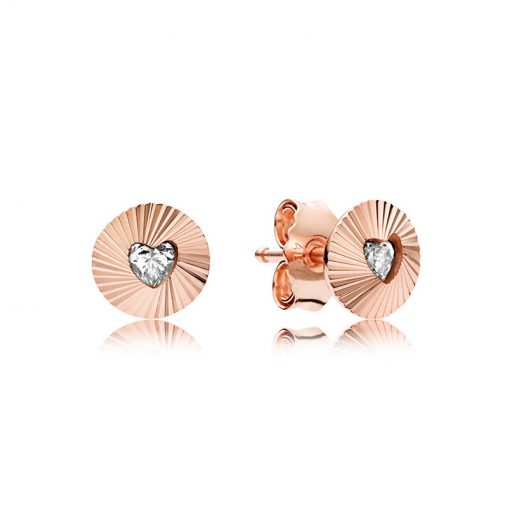 Pandora潘多拉 287297CZ 复古扇形耳环 Rose Vintage Fans Earring Studs
