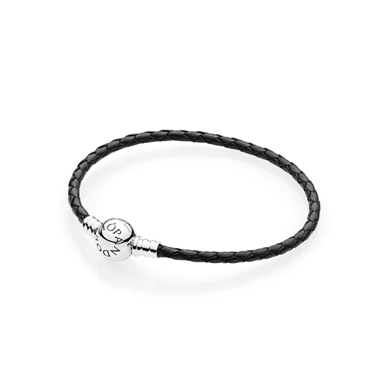Pandora 590745CBK S MOMENTS Black Woven Leather Bracelet