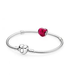 Pandora潘多拉 RAU0375 紫红色爱心手链套装 Shape of Love Bracelet Gift Set