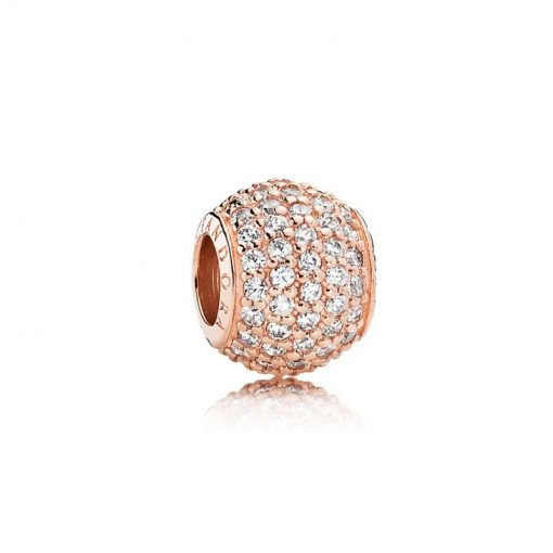 Pandora潘多拉 781051CZ PAVÉ密镶宝石串饰 Rose Pavé Ball Charm