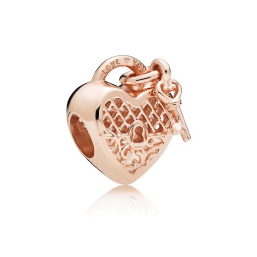 Pandora潘多拉 787655 爱之锁串饰 Rose Love You Lock Charm