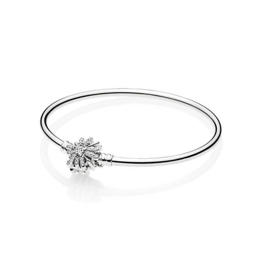 Pandora潘多拉 597563CZ 耀目烟花链扣银手镯 Limited Edition Sterling Silver Bangle with Sparkling Star Clasp