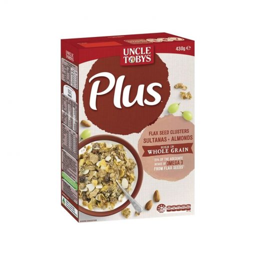 Uncle Tobys Plus 托比叔叔燕麦片 Omega3 430g 亚麻籽+小葡萄干+杏仁片