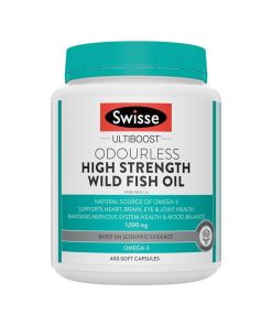 Swisse 野生去味鱼油胶囊 1500mg高含量 400粒 补充Omega和DHA High Strength Wild Fish Oil