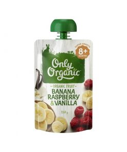 Only Organic 婴儿辅食 8个月+ 香蕉覆盆子香草果泥 120克 Banana Raspberry & Vanilla