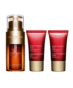 Clarins娇韵诗 双萃精华 花样年华套装 30ml双萃精华+15ml日霜+15ml晚霜