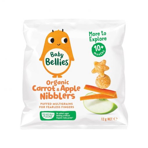 Baby Bellies 婴儿辅食 有机泡芙脆 胡萝卜+苹果口味 10个月+ 12克 Organic Nibblers