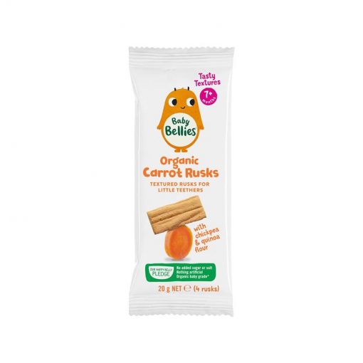 Baby Bellies 婴儿辅食 有机磨牙棒 胡萝卜口味 7个月+ 20克 Organic Carrot Rusks