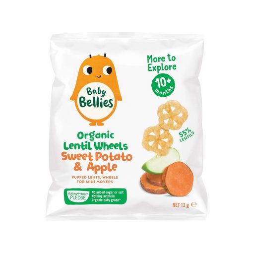 Baby Bellies 婴儿辅食 有机扁豆泡芙脆 红薯+苹果 10个月+ 12克 Organic Lentil Wheels