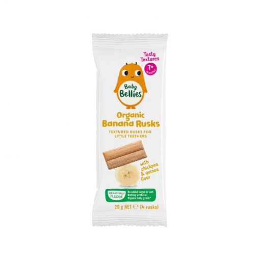 Baby Bellies 婴儿辅食 有机磨牙棒 香蕉口味 7个月+ 20克 Organic Rusks Banana