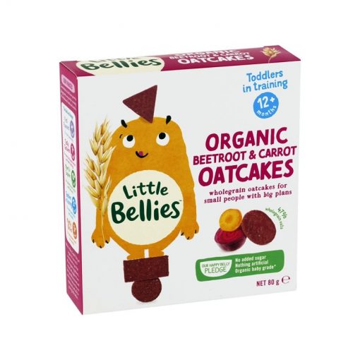 Little Bellies 婴儿辅食 有机红菜头+胡萝卜燕麦饼 12个月+ 80克 Beetroot & Carrot Oatcakes