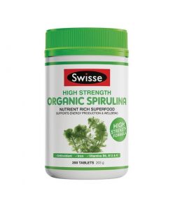 Swisse 天然有机高浓度螺旋藻片 200粒 抗氧化 排毒 提高免疫功能 多营养补充 High Strength Organic Spirulina