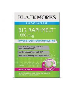 Blackmore澳佳宝 维生素B12口溶片 60粒 补充维B12 减少疲劳 增强精力 Rapi-melt 1000 mcg