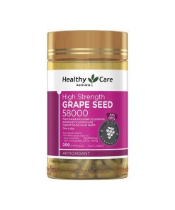 Healthy Care 高含量葡萄籽精华胶囊 58000mg 200粒 抗氧化 抗衰老 美白淡斑 Grape Seed