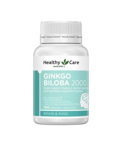 Healthy Care 银杏叶精华 100粒 提高记忆力 增强血液循环 Ginkgo Biloba 2000