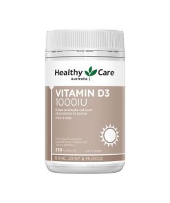 Healthy Care 维生素D3软胶囊 1000IU 250粒 补充维D 提高钙吸收 Vitamin D3