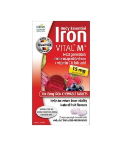 Hubner 便携式咀嚼补充铁元片 30粒 温和补铁 Iron Vital M+